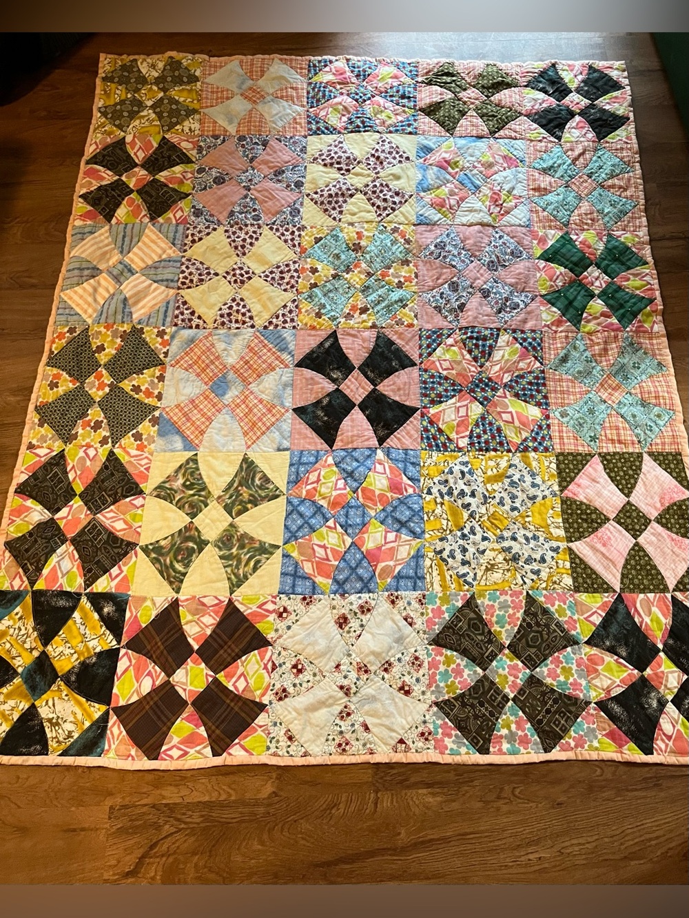 Pink bow tie Quilt handmade